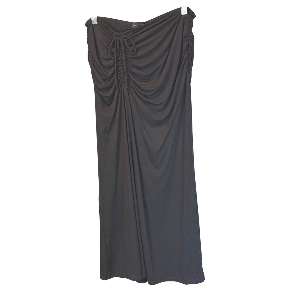 House of Harlow 1960 Ruched Black Maxi Skirt Size Medium